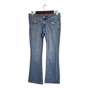 Levis Jeans Juniors 7 S Blue 518 Superlow Boot Cut Whiskers Cowgirl Western Club